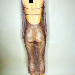 Fashion Nova size: small color: rose gold material: sheer dress